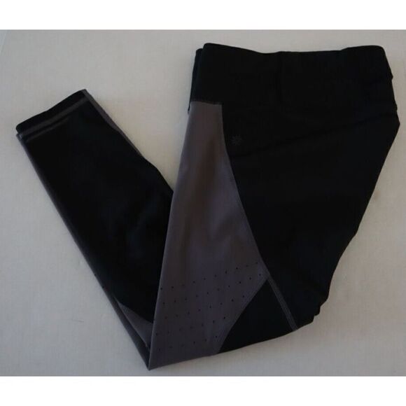 Athleta ZX6WQ Women's Sz M Black/Gray Cropped Athletic Leggings - Picture 7 of 8